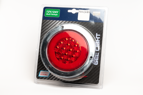 PLAFON RED 12/24V C/CROM ROJO GEL